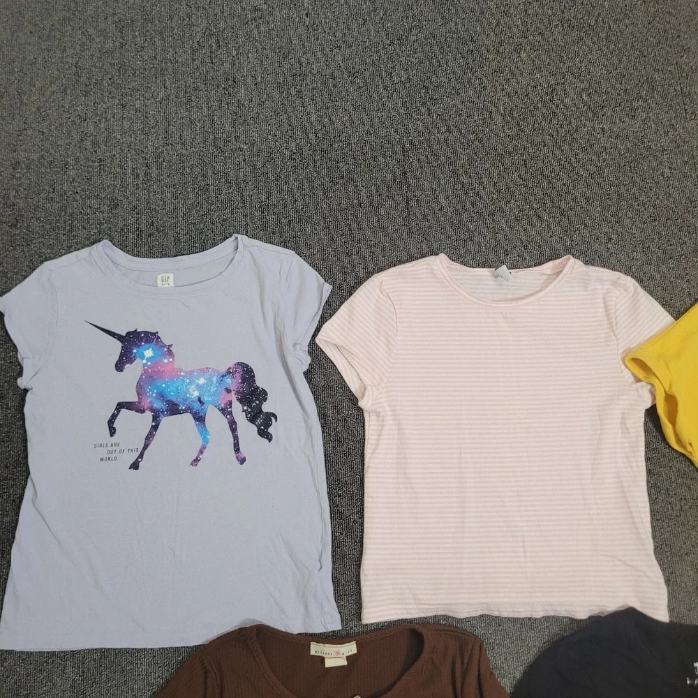 Gap Old Navy Justice 14/16 Graphic T-Shirt Bundle Girls XL 5pc Lot Animals